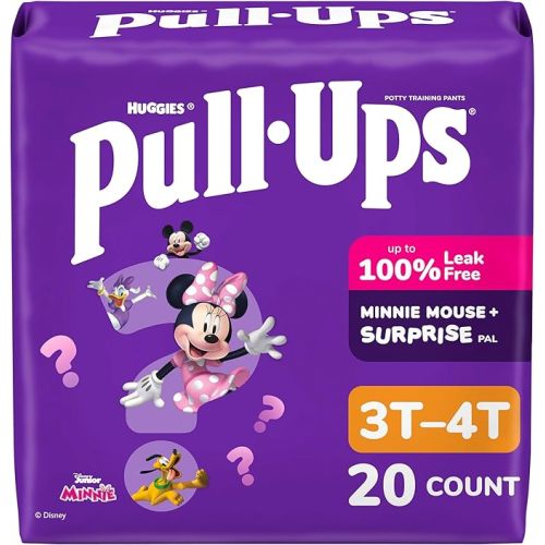 Pull-Ups Girls' Potty Training Pants, Size 3T-4T Training Underwear (32-40 lbs), 20 Count