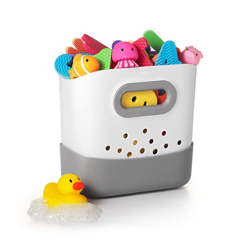 OXO Tot Stand Up Bath Toy Storage – Gray - Bath Stand Up Toy Bin - Gray