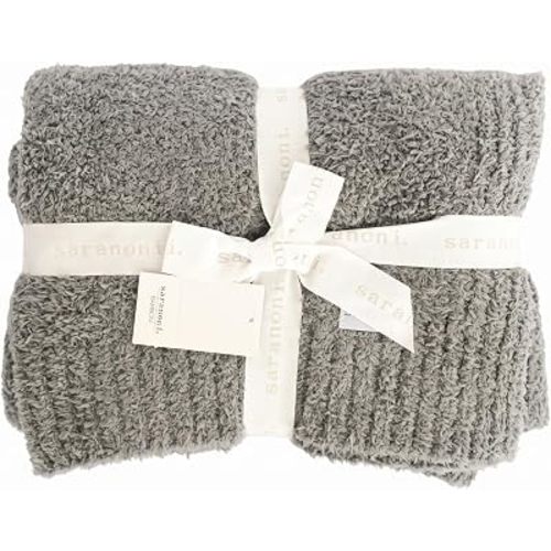 Saranoni Bamboni Throw Blanket Luxury Soft Teen & Kids - Gray 40" x 60"