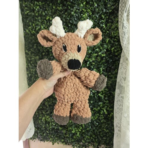 Crochet Baby Buck Snuggler | Baby Deer Lovey | Woodland Plushie