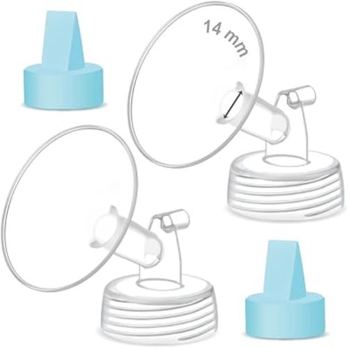Maymom Pump Part Compatible with Spectra Ameda Luna Pumps, Incl Wide-Mouth 14mm Flange Blue Duckbill Valve; Not Original Spectra S1 S2 9 Plus Synergy Gold Replacement Pump Parts Accessories