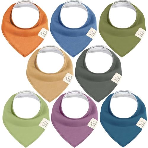 KeaBabies 8-Pack Organic Baby Bandana Bibs for Boys, Girls - Super Absorbent Triangle Baby Bibs for Drooling and Teething Infant, 100% Cotton Extra Soft for Newborn, Infant 0-36 Months (Cruise)