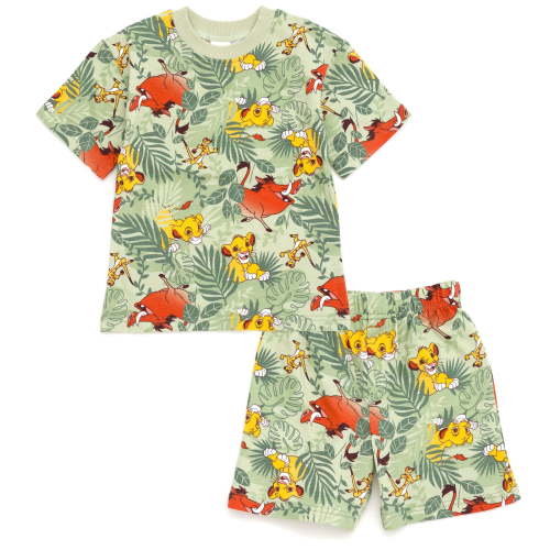 Disney Lion King Toddler Boys' 2-Piece T-Shirt and Shorts Set Sage Green Simba