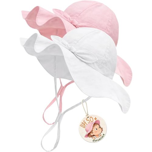 Baby Sun Hat Toddler Beach Hats with UPF 50+ Sun Protection Wide Brim Girls Bucket Hat