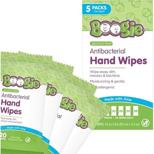 Boogie Wipes - Antibacterial Hand Wipes - 100 Count