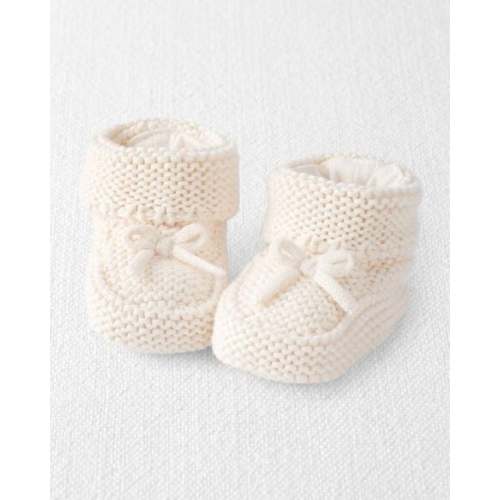 Baby Organic Cotton Crochet Booties in Cream - Little Planet | Carter's