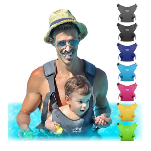 WaterLand Baby Carrier - Innovative Carrier You Can Use Both in Water & Land - Waterproof Infant Chest Holder with Adjustable Straps, Lightweight Toddler Harness for Pool & Beach (Grey)