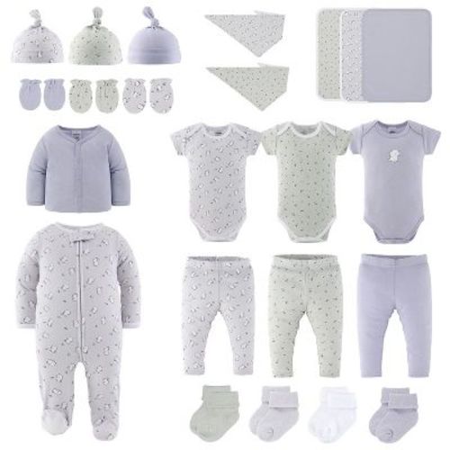 The Peanutshell Layette Gift Set, Cotton Tail Baby Clothes with Bibs, 0-3 Months, 23 Piece Set