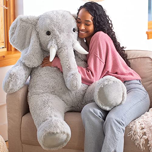 Vermont Teddy Bear Giant Elephant Stuffed Animal | 4 Foot Elephant Plush Toy and Emotional Support Plush for Kids and Adults | Crafted in the USA