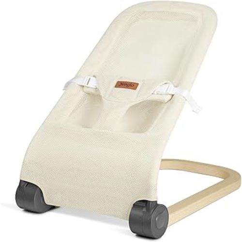 Baby Bouncer, Portable Infant Bouncer Seat for Babies, Newborn Bouncy with Mesh, Foldable, Beige