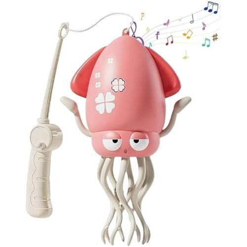 Electric Dancing Octopus Toy, Crawling Dancing Automatic Obstacle Avoidance Octopus Sensor Toy, Creative Magic Crazy 8-Leg Action Obstacle with LED Lights & Music, Self-Navigating (Light Pink)