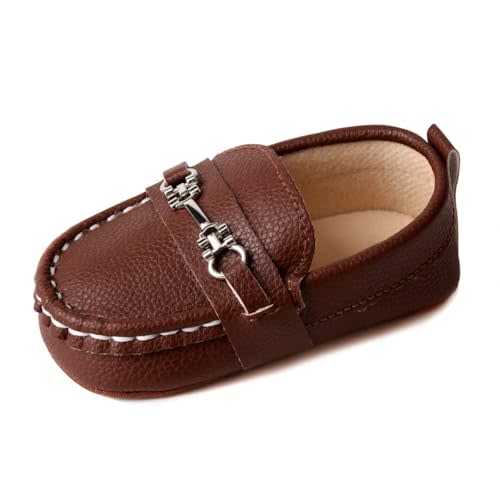 LONSOEN Baby Girls Boys Loafers Prewalker Dress Crib Shoes