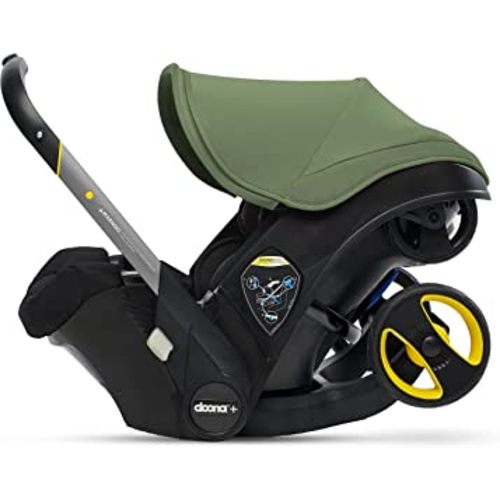 Doona Infant Car Seat & Latch Base - Rear Facing ,Car Seat to Stroller in Seconds - US Version, Desert Green