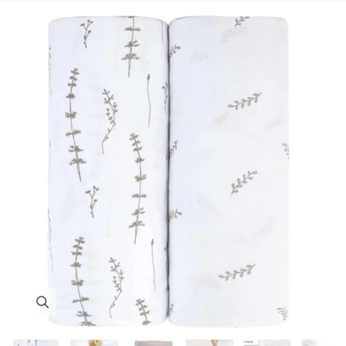 Forest Grey Leaf Bassinet Sheet Set – Ely's & Co.