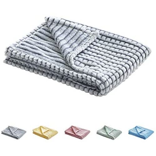 Uozzi Bedding Flannel Baby Toddler Blanket,Ultra Soft Cozy Flannel Toddler Blanket, Breathable and Warm Baby Blanket,Light Gray,39x27 inch
