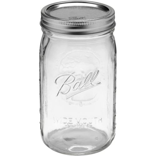 Ball Quart (32oz) Jar with Silver Lid, Wide Mouth, 1 Jar