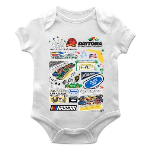 Infant Daytona International Speedway Vive La Fete White Impressions Artwork Bodysuit