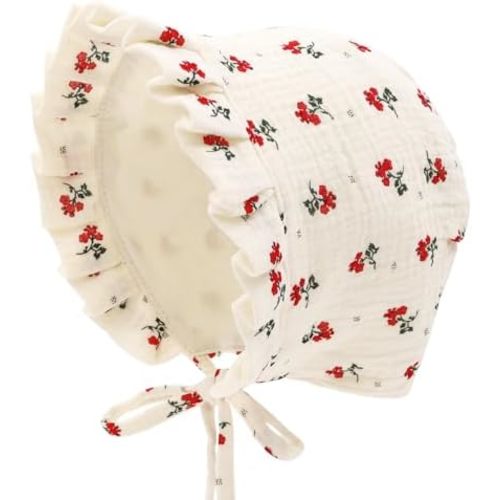 Baby Girls Bonnet Ultra Soft Double Layer Bonnet Cap Adjustable Hats 3-24 Months