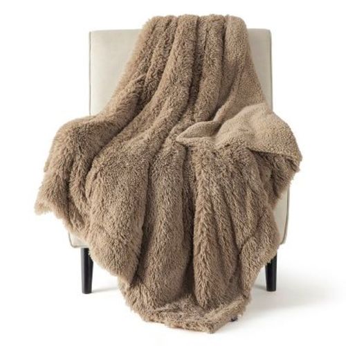 Bedsure-PV Fleece Blanket Brushed With Longfur Twin Size Cobblestone