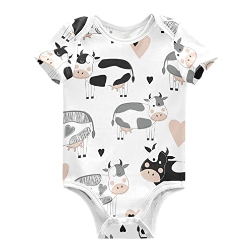 Emelivor Baby Boy Girl Bodysuits Short Sleeve Unisex Newborn Outfit Clothes Bodysuit Romper for Babies 0-24 Months