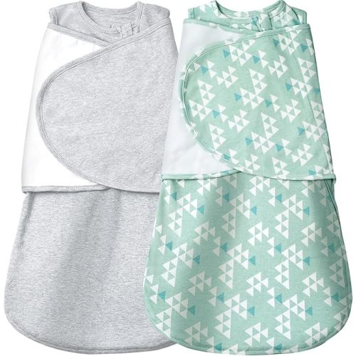 Baby Swaddle,Sleep Sack 6-12 Months,Adjustable WearableTransition Blanket,Miracle Swaddles for Babies Large,100% Cotton-2-Piece