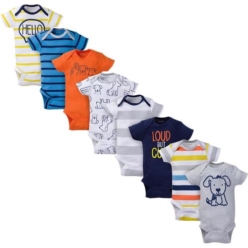 Baby Boy Onesies® Bodysuit 8-Pack - Short Sleeve Navy & Orange – Gerber Childrenswear