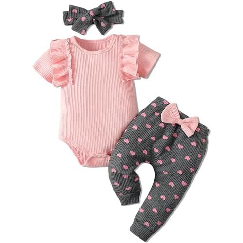 Toddler Baby Girl Clothes Cute Long Sleeve Floral Print T Shirt Ruffle Pants Headband Infant Girl 3PCS Outfits Set
