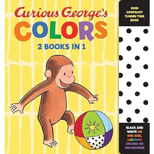 Curious George's Colors: High Contrast Tummy Time Book: An Engaging Board Book for Infants with Everyone's Favorite Curious Monkey (Curious Baby Curious George)