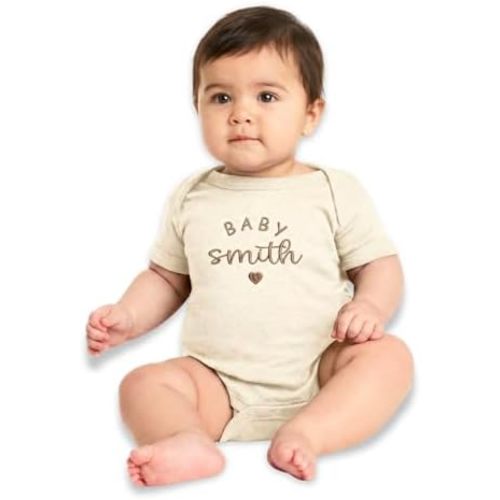 Personalized Embroidered Baby Onesies – Custom Bodysuit Gift for Pregnancy Announcement Baby Shower or First Grandchild