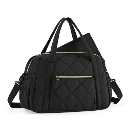 mommore Diaper Bag Tote Large Expandable Baby Travel Tote for 2 Kids Twins, Quilted Hospital Bag for Mom, Weekender
