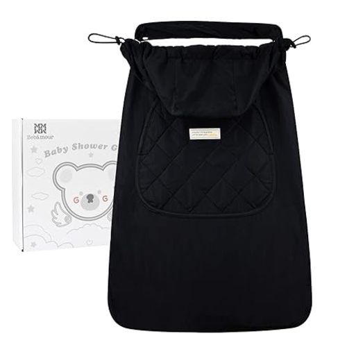 Bebamour Baby Carrier Winter Cover Universal Hoodie All Season Carrier Cover for Baby Carrier (A Black)