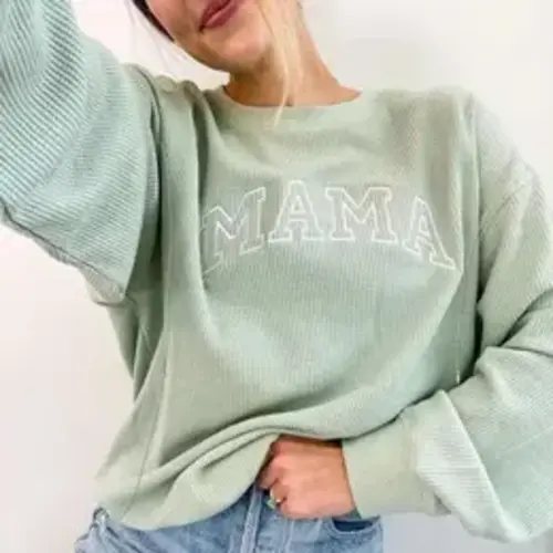 GIFTIFYMAMA Women's 100% Cotton Crew Neck Long Sleeve Waffle Knit Breastfeeding Nursing Clothes, Regular Length Casual Postpartum Top, Side Hidden Zips for Easy Access, Simple Embroidery Style - TikTok Shop