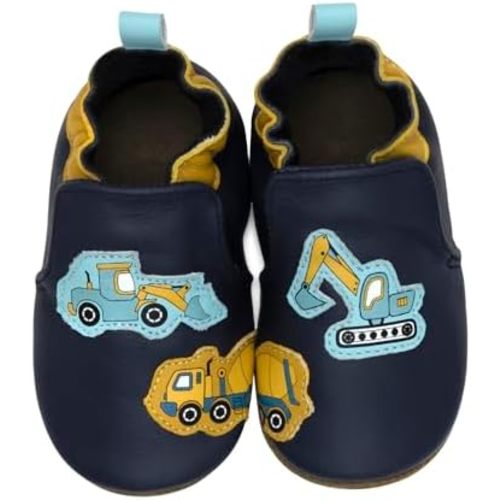 Robeez Baby Boys and Unisex Soft Soles Slip-Resistant Crib Shoes Slippers Moccasins for Infant and Toddler, 0-24 Months