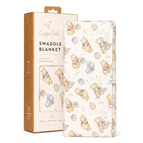 Copper Pearl Swaddle Blankets for Newborns | Soft Stretchy Receiving Blankets for Boys and Girls | Large 46 x 46 Inch Baby Blankets | Lightweight and Breathable Swaddles | Hunny