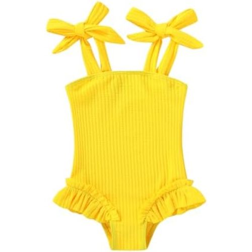 Happy Town Toddler Swimsuit Girl Solid Color Stripe One-Piece Baby Bathing Suits