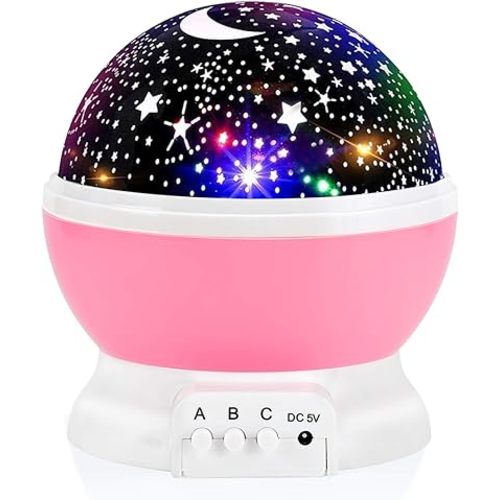 Night Light for Kids, Toys for 3 4 5 6 7 8 Year Old Boys Girls, Star Projector 360 Degree Rotation - 4 LED Bulbs 12 Light Color Changing with USB Cable, Romantic Gifts for Men Women Children