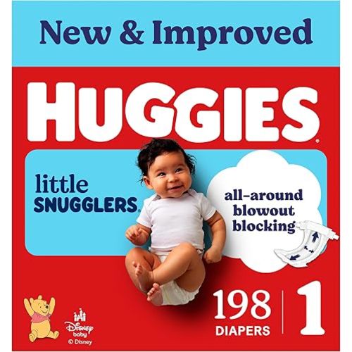 Huggies Little Snugglers Diapers Size 1, 198 Count (6 Packs of 33)