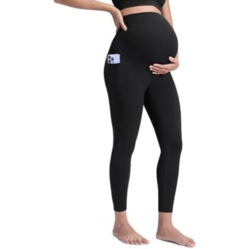 CRZ YOGA Butterluxe Maternity Leggings Pockets 25" - Soft Workout Active Yoga Pregnancy Womens Pants Over The Belly
