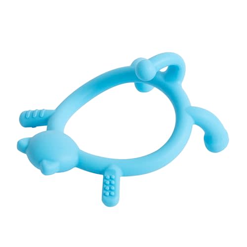 Pigeon Silicone Animal-Shaped Baby Teether, Blue Cat, 6M+, 1 Count | Multi-Textured Teething Relief Toys, Lightweight, Easy to Grasp