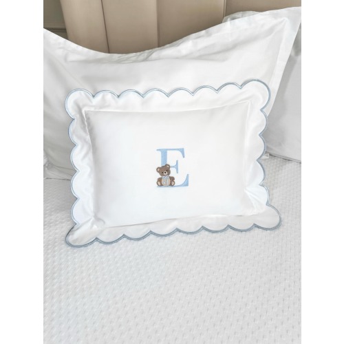 Embroidered Letter Baby Pillow Personalized, Baby Gift, Scallop Pillow Sham, Baby Decor Personalized, Monogram Nursery Pillow