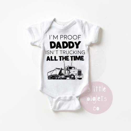 Funny Trucker Onesie® Truck Driver Baby Gift Trucker Baby Outfit Trucker Gift for Baby Trucker Dad Pregnancy Announcement Daddy Trucker