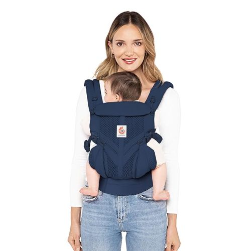 Ergobaby Omni Classic (formerly OMNI 360) All-Position Baby Carrier for Newborn to Toddler with Lumbar Support and Cool Air Mesh, 7-45 Pounds, Midnight Blue, One Size