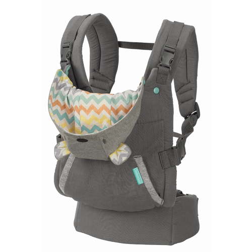 Infantino Cuddle up Ergonomic Hoodie Baby Carrier, 2-Position, 12-40lbs, Gray Bear