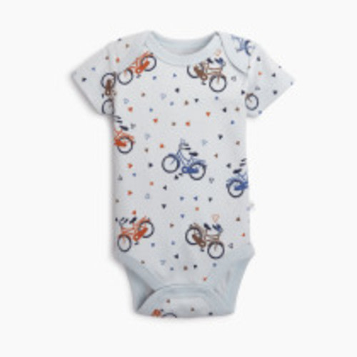 Tiny Kind Printed Short Sleeve Organic Cotton Bodysuit - Bicycle, 6-9 M