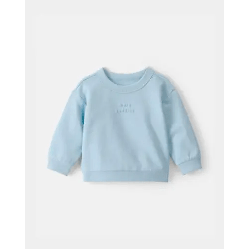 Baby 'More Cuddles' French Terry Pullover Sweatshirt - Blue | Carter's
