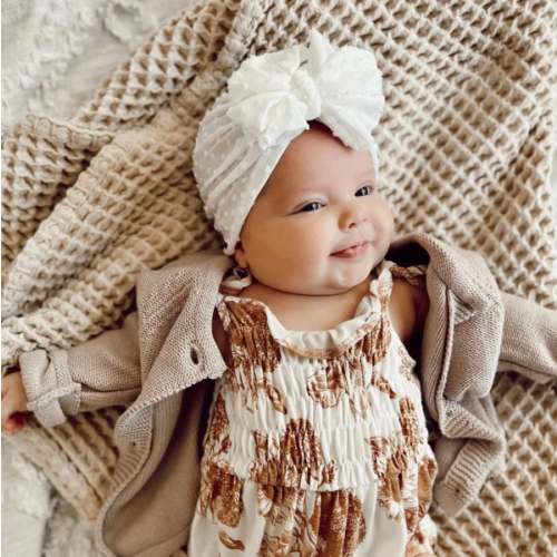 Royce | Opal White | Shabby Swiss Dot Headwrap