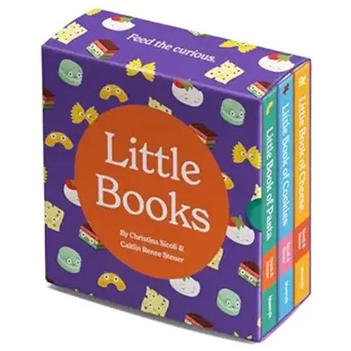 Little Books Culinary Collection Future Foodie 3 Board Book Box Set Pasta Cookies Cheese Phonics and Rhymes Baby Shower Gift 0-12 Months Toddler Book Ages 1-4 Years