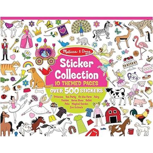 Melissa & Doug Sticker Collection Book: Princesses, Tea Party, Animals, and More - 500+ Stickers - FSC Certified