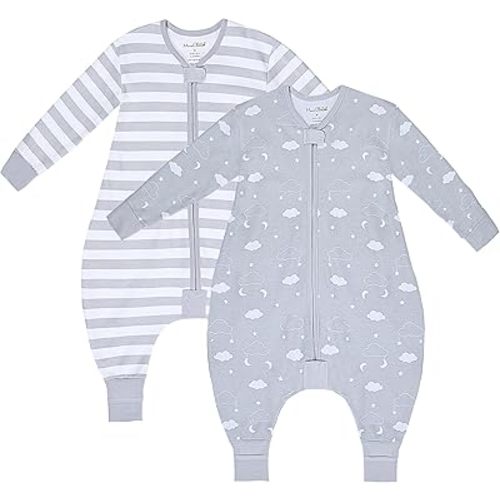 Organic Cotton Toddler Sleep Sack with Feet, 0.5 TOG Long Sleeve Sleep Bag