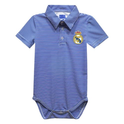 Real Madrid Vive La Fete Infant Pencil Stripe Polo Bodysuit - Royal
